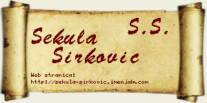 Sekula Sirković vizit kartica